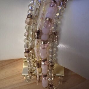 Victoria Emerson Pink and Gold Beaded Bracelet
